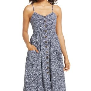 NWT Caslon Floral Print Sundress in Navy and White